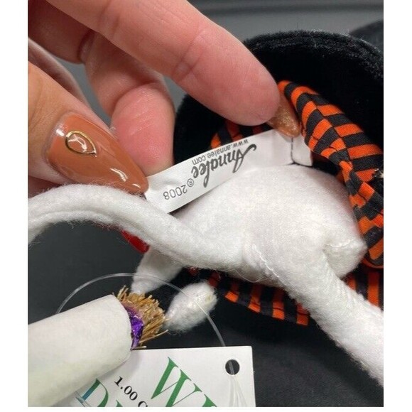 Annalee Halloween 2008 Flying Witch Mouse with Bat and Moon 6” 75th Anniversary - Picture 9 of 10